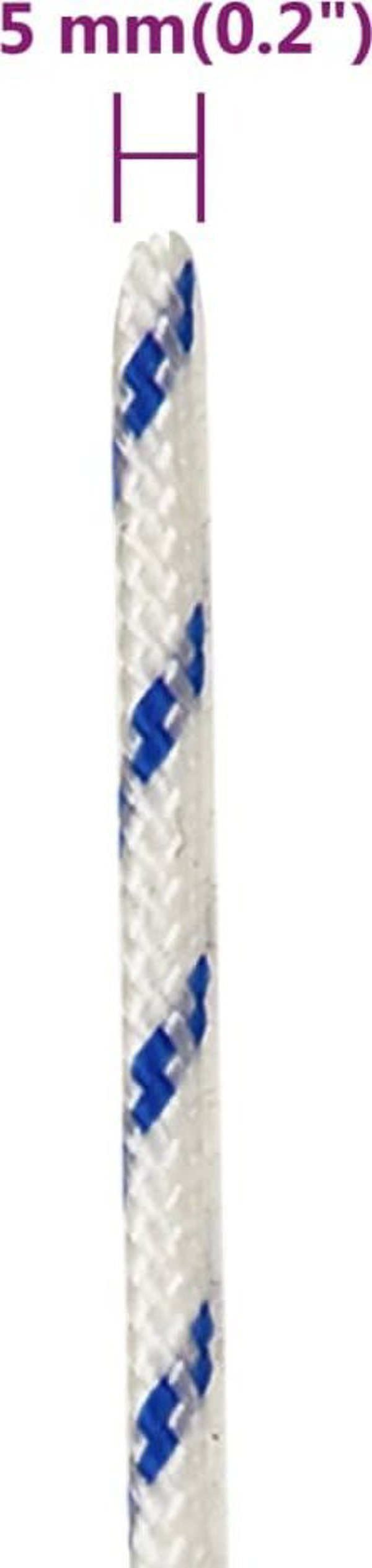 vidaXL ναυτικό σχοινί, λευκό, 5 mm, 50 m, πολυπροπυλένιο