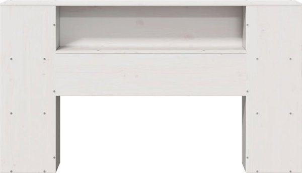 vidaXL Κεφαλάρι κρεβατιού με ράφια, λευκό, 160 cm, μασίφ πεύκο