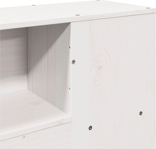 vidaXL Κεφαλάρι κρεβατιού με ράφια, λευκό, 160 cm, μασίφ πεύκο