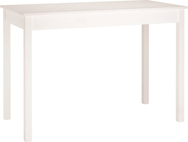 vidaXL Τραπέζι τραπεζαρίας, λευκό, 110x55x75 εκ, από μασίφ πεύκο