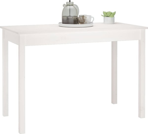 vidaXL Τραπέζι τραπεζαρίας, λευκό, 110x55x75 εκ, από μασίφ πεύκο