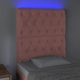 vidaXL Προσκέφαλο για κρεβάτι με LED, ροζ, 80x7x118/128 cm, βελούδο