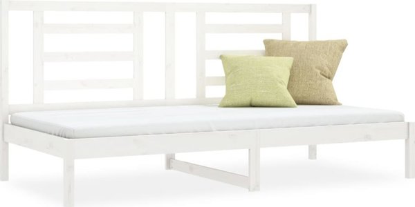 vidaXL Κρεβάτι ημέρας, λευκό, 90x200 cm, από μασίφ πεύκο
