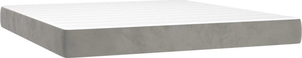 vidaXL Κρεβάτι κοντινεντάλ με στρώμα και LED, γκρι βελούδο, 160 x 200 cm