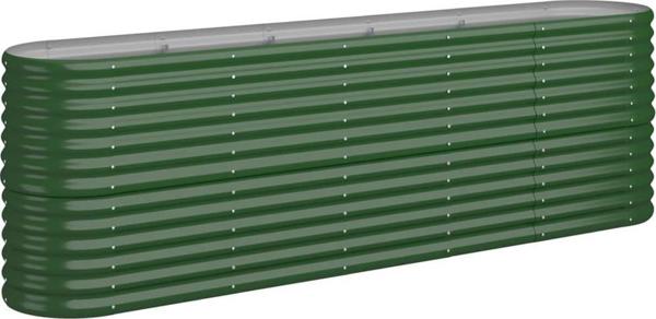 vidaXL vidaXL Donica ogrodowa, malowana proszkowo stal, 224x40x68 cm, zielona