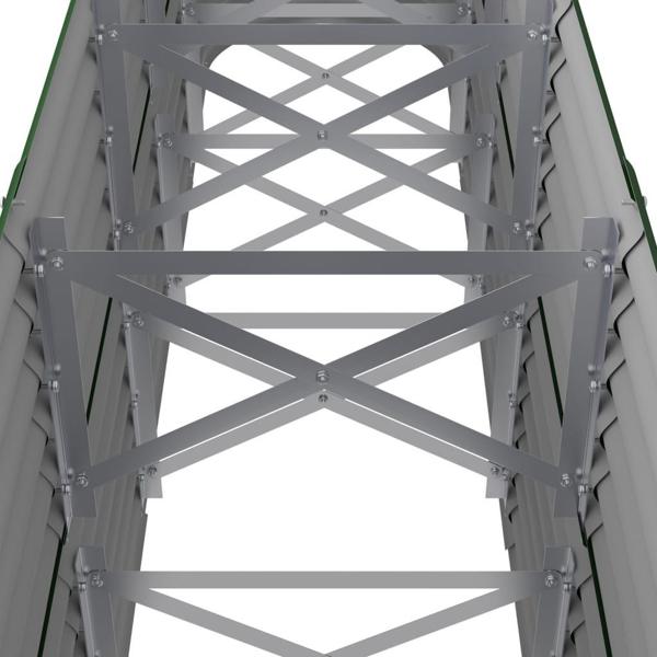 vidaXL vidaXL Donica ogrodowa, malowana proszkowo stal, 224x40x68 cm, zielona