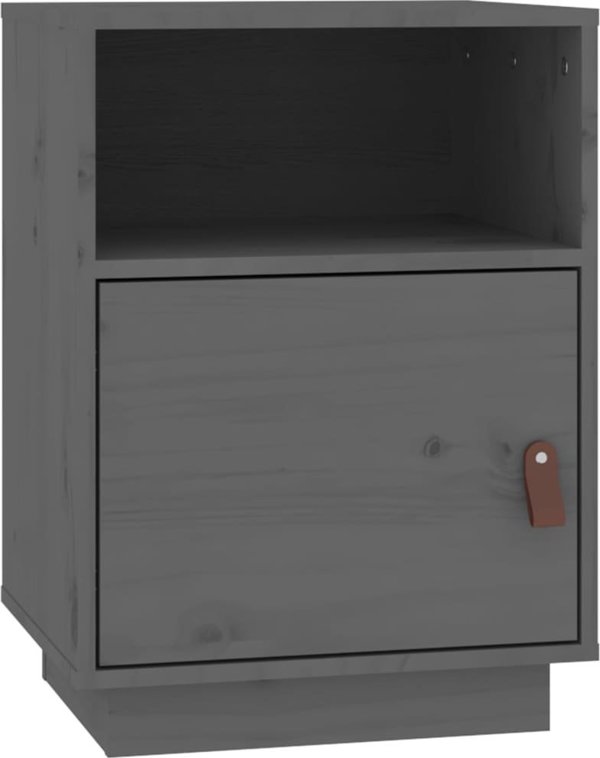 vidaXL vidaXL Szafki nocne, 2 szt., szare, 40x34x55 cm, lite drewno sosnowe