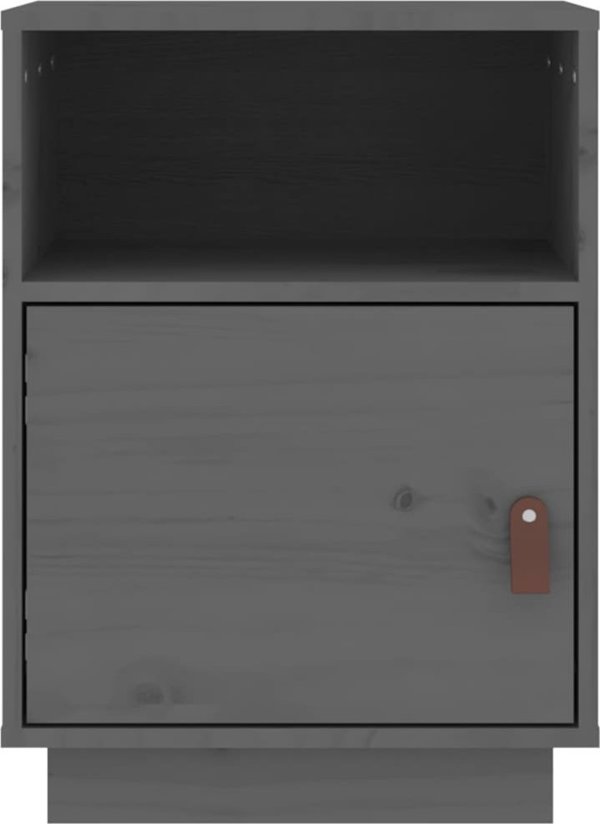 vidaXL vidaXL Szafki nocne, 2 szt., szare, 40x34x55 cm, lite drewno sosnowe