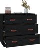vidaXL vidaXL Komoda, czarna, 80x40x75 cm, lite drewno sosnowe