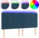 vidaXL Κεφαλάρι κρεβατιού με LED, σκούρο μπλε, 180x7x118/128 εκ.