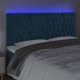 vidaXL Κεφαλάρι κρεβατιού με LED, σκούρο μπλε, 180x7x118/128 εκ.