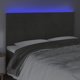 vidaXL Zaglowek do lozka z LED ciemnoszary 200x5x118/128 cm aksamit