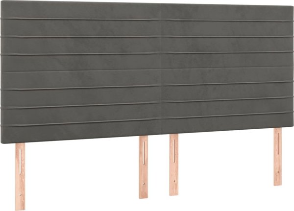 vidaXL Zaglowek do lozka z LED ciemnoszary 200x5x118/128 cm aksamit