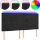 Κεφαλάρι κρεβατιού με LED vidaXL, μαύρο, 160x5x118/128 εκ., βελούδο