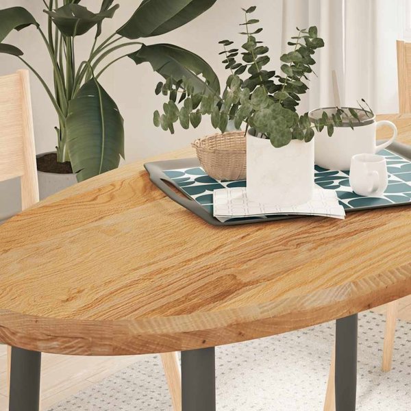 vidaXL Επιφάνεια τραπεζιού, καφέ, 120x60x4 εκ., μασίφ δρυς, οβάλ