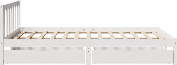 vidaXL Rama κρεβατιού χωρίς στρώμα, λευκή, 140x190 cm, μασίφ πεύκο