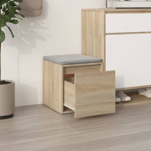 vidaXL Σκαμπό με συρτάρι, χρώμα δρυς σονόμα, 40,5x40x40 cm