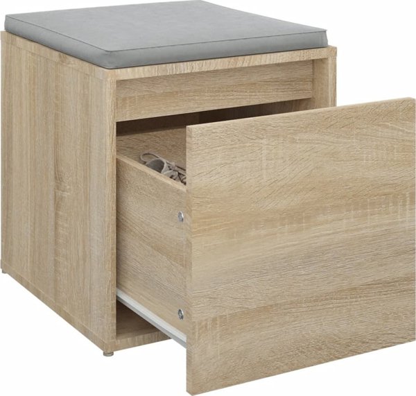 vidaXL Σκαμπό με συρτάρι, χρώμα δρυς σονόμα, 40,5x40x40 cm