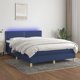 vidaXL Continental κρεβάτι με στρώμα, μπλε 140x190 cm, ύφασμα