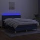 vidaXL Continental κρεβάτι με στρώμα, μπλε 140x190 cm, ύφασμα