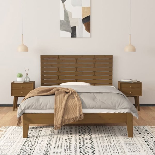 vidaXL Κεφαλάρι κρεβατιού, μανταρινί καφέ, 156x3x63 εκ., μασίφ πεύκο