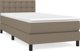 vidaXL Κρεβάτι kontynentalne με στρώμα, taupe, ύφασμα, 90x200 cm