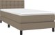 vidaXL Κρεβάτι kontynentalne με στρώμα, taupe, ύφασμα, 90x200 cm