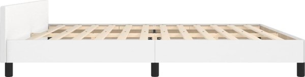 vidaXL Ράμα κρεβατιού με κεφαλάρι, λευκή, 200x200 εκ, επενδεδυμένη με δερματίνη