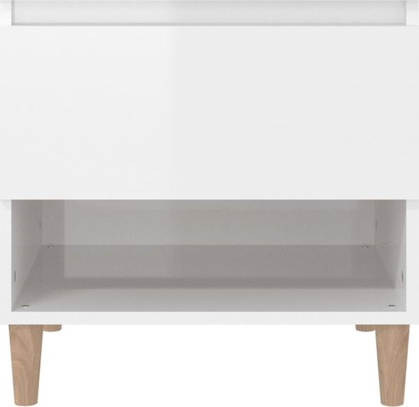 vidaXL Σετ 2 Κομοδίνα Λευκά Μεγάλης Γυαλάδας, 50x46x50 cm