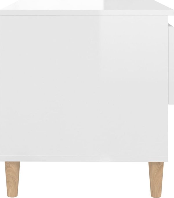 vidaXL Σετ 2 Κομοδίνα Λευκά Μεγάλης Γυαλάδας, 50x46x50 cm