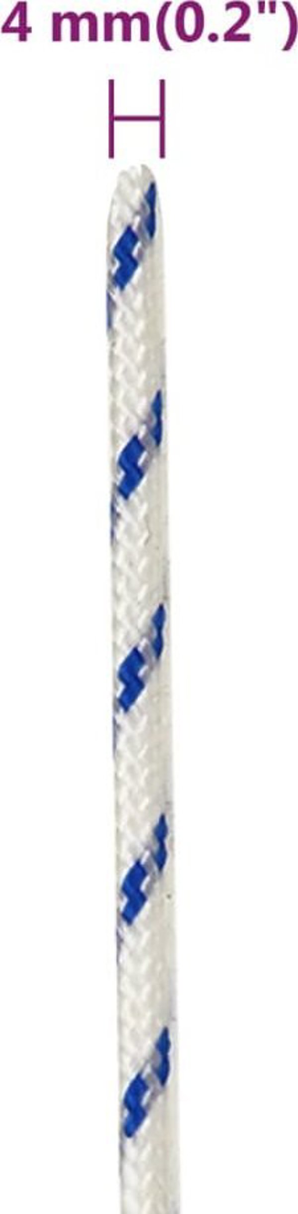 vidaXL Σχοινί ιστιοπλοΐας, λευκό, 4 mm, 25 m, πολυπροπυλένιο