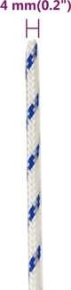 vidaXL Σχοινί ιστιοπλοΐας, λευκό, 4 mm, 25 m, πολυπροπυλένιο