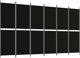 vidaXL vidaXL Parawan 6-panelowy, czarny, 300 x 180 cm, tkanina