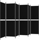 vidaXL vidaXL Parawan 6-panelowy, czarny, 300 x 180 cm, tkanina
