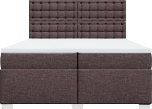 vidaXL Κρεβάτι Continental με στρώμα, καφέ, ύφασμα, 200x200 cm
