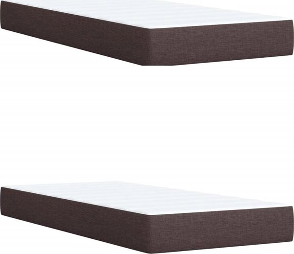 vidaXL Κρεβάτι Continental με στρώμα, καφέ, ύφασμα, 200x200 cm