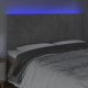 vidaXL Κεφαλάρι κρεβατιού με LED, ανοιχτό γκρι, 180x5x118/128 εκ, βελούδο