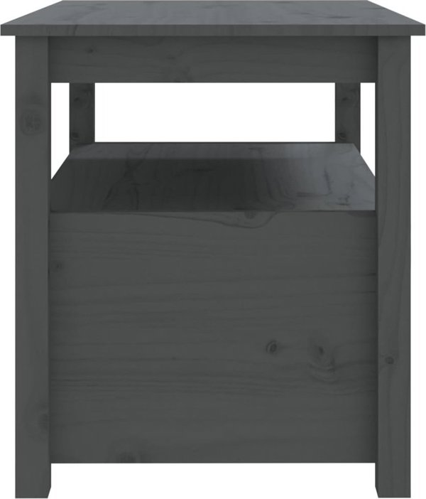 vidaXL vidaXL Stolik kawowy, szary, 71x49x55 cm, lite drewno sosnowe