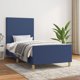 vidaXL Rama κρεβατιού με κεφαλάρι, μπλε, 90x200 εκ., με υφασμάτινη επένδυση