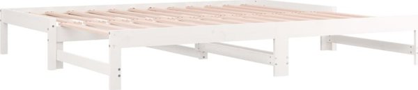 vidaXL Εκτεινόμενο κρεβάτι, λευκό, 2x(90x200) cm, μασίφ πεύκο