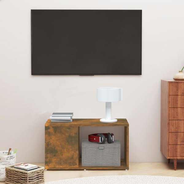 vidaXL Ντουλάπι για τηλεόραση, καπνιστή δρυς, 60x24x32 εκ