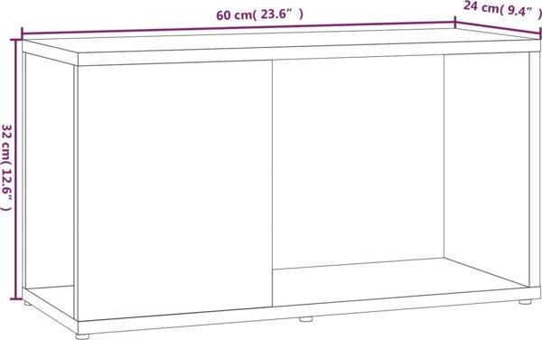 vidaXL Ντουλάπι για τηλεόραση, καπνιστή δρυς, 60x24x32 εκ