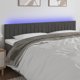 vidaXL κεφαλάρι κρεβατιού με LED, σκούρο γκρι, 160x5x78/88 cm, βελούδο