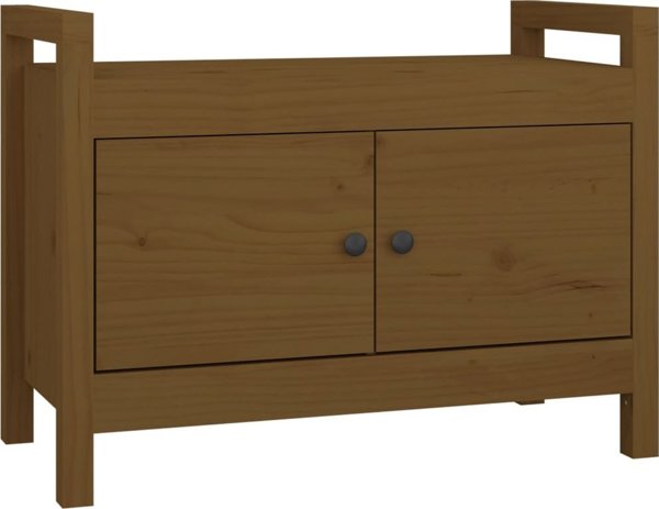 vidaXL Lawka do przedpokoju, midowy braz, 80x40x60 cm, drewno sosnowe