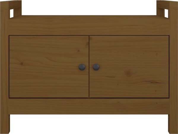 vidaXL Lawka do przedpokoju, midowy braz, 80x40x60 cm, drewno sosnowe