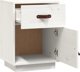 vidaXL Λευκό κομοδίνο από μασίφ πεύκο 40x34x55 cm