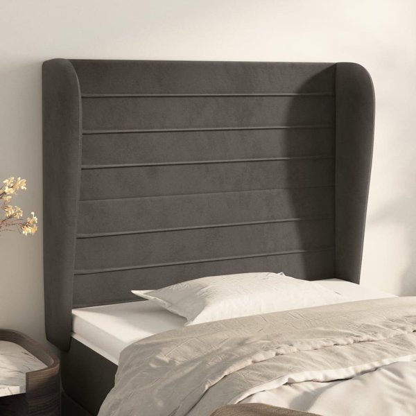 vidaXL Κεφαλάρι uszak σκουρογκρι 93x23x118/128 εκ. βελούδινο