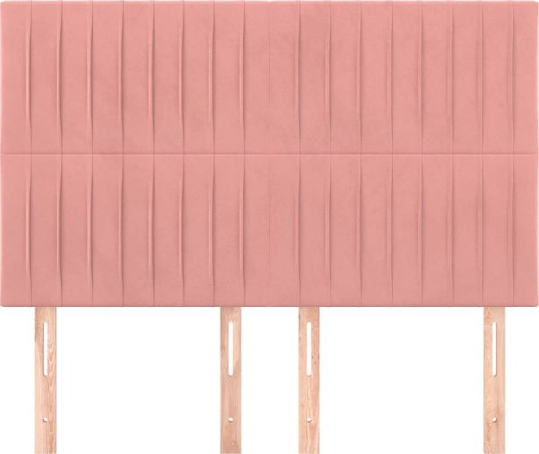 vidaXL Κεφαλάρια για κρεβάτι, 4 τμχ, ροζ, 72x5x78/88 cm, βελούδο