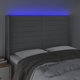 vidaXL Αντίκε κεφαλάρι κρεβατιού με LED, ανοιχτό γκρι, 147x16x118/128 cm, ύφασμα
