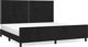 vidaXL Rama κρεβατιού με κεφαλάρι, μαύρη, 200x200 εκ, βελούδινη